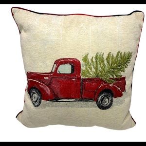 Christmas Pillow Red Truck Tree Delivery Buffalo 20X20